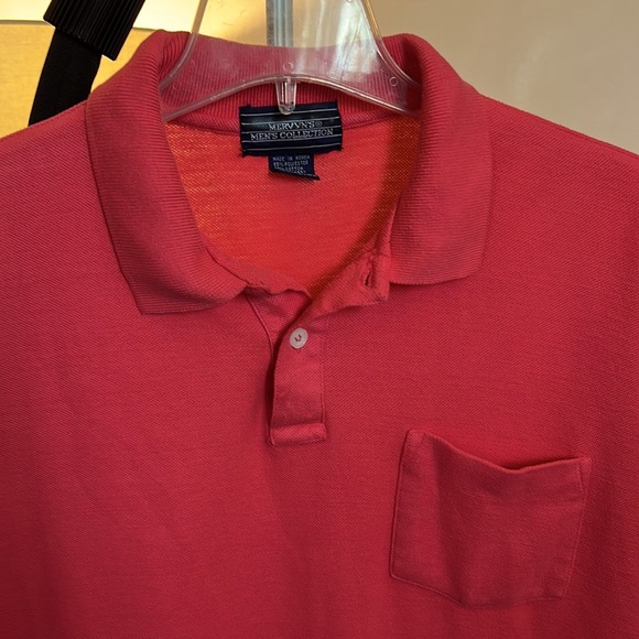SALE!! DEAL!! Vintage 1980s Mervyn's Men's Collection Polo Shirt in Coral Pink - Picture 2 of 3